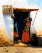 Jean Leon Gerome Woman of Cairo at her Door oil painting on canvas